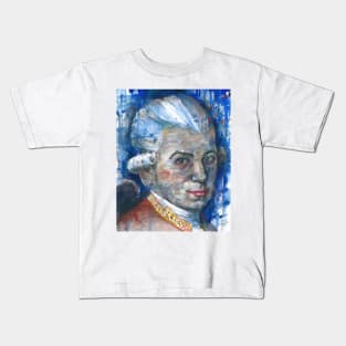 WOLFGANG AMADEUS MOZART watercolor portrait.2 Kids T-Shirt